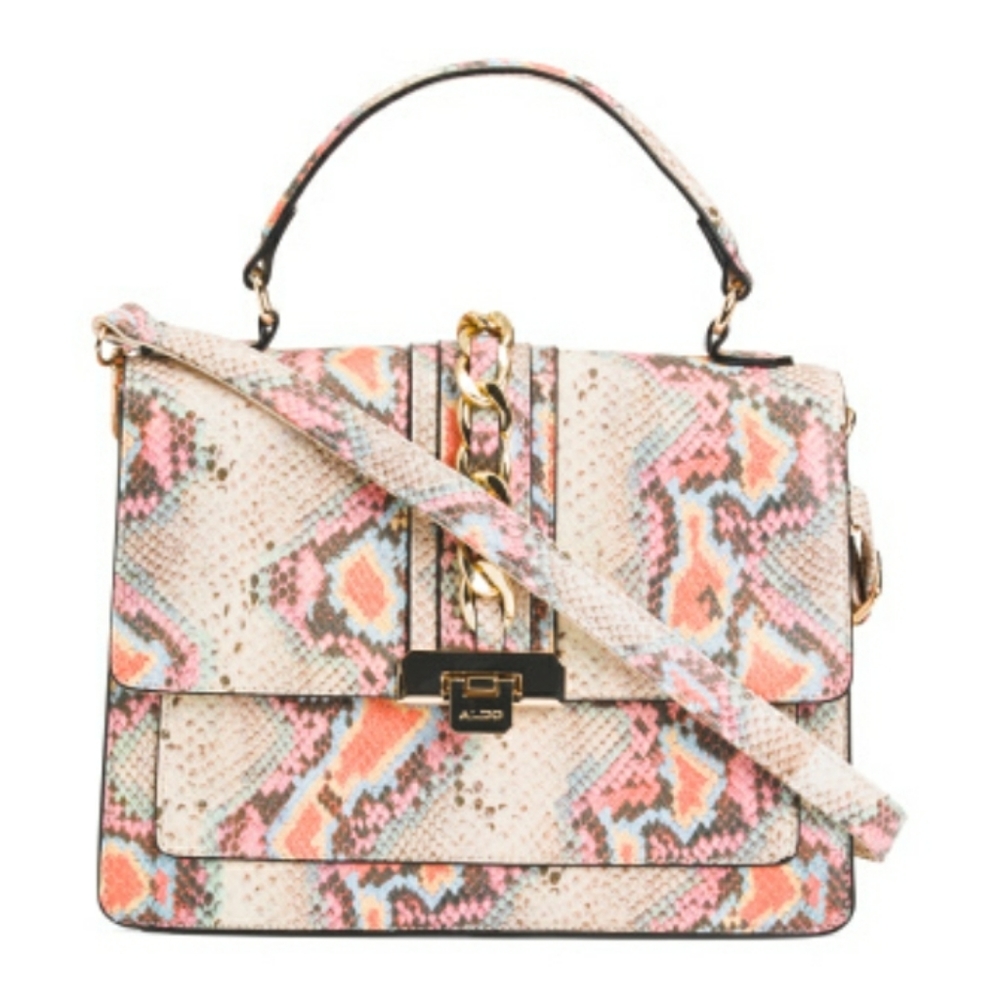 Aldo multi snake print color block satchel - Picture 2 of 4